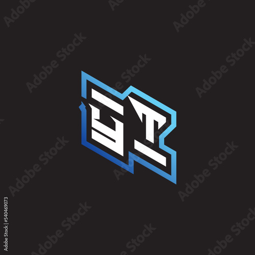 YT initial letters stock illustration gamings logo design