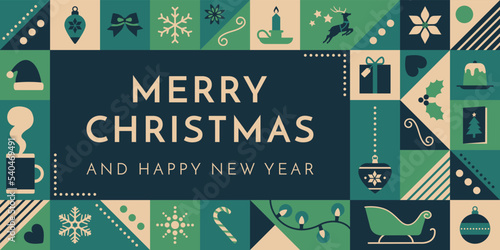 Merry Christmas and Happy New Year banner
