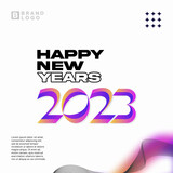 modern colorful trend of 2023 new year logo type