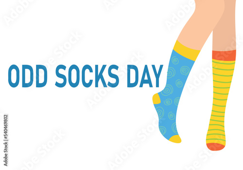 Odd Socks Day banner. Vector illustration. 