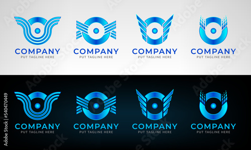 Set collection modern abstract logo with letter O