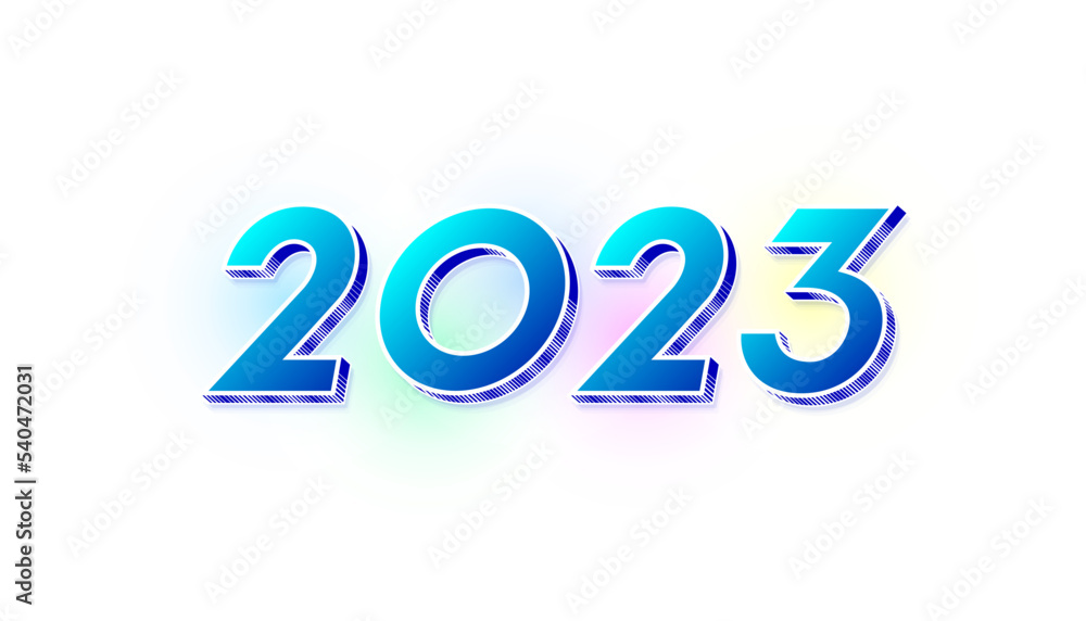 Vector Happy New Year 2023 text design on colorful background. Vector Happy New Year 2023 text design on colorful background.