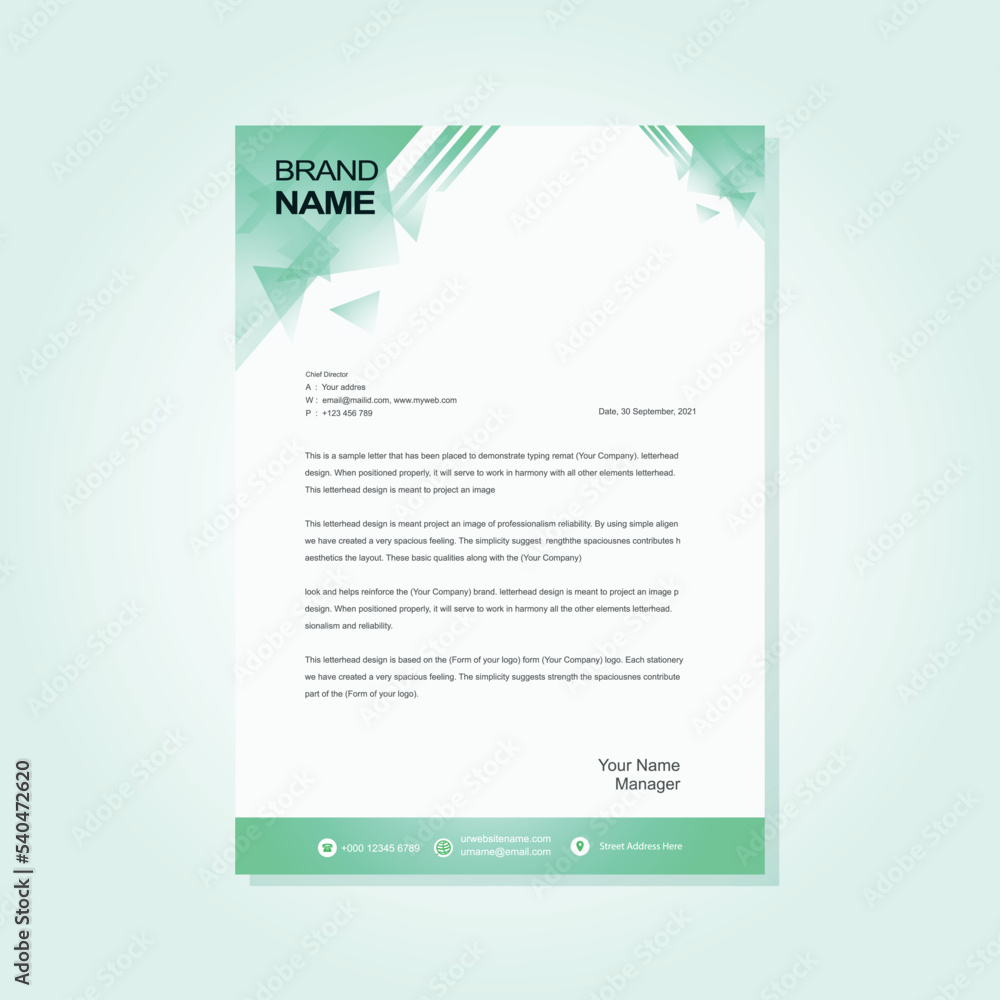 Modern blue letterhead design Modern blue letterhead design