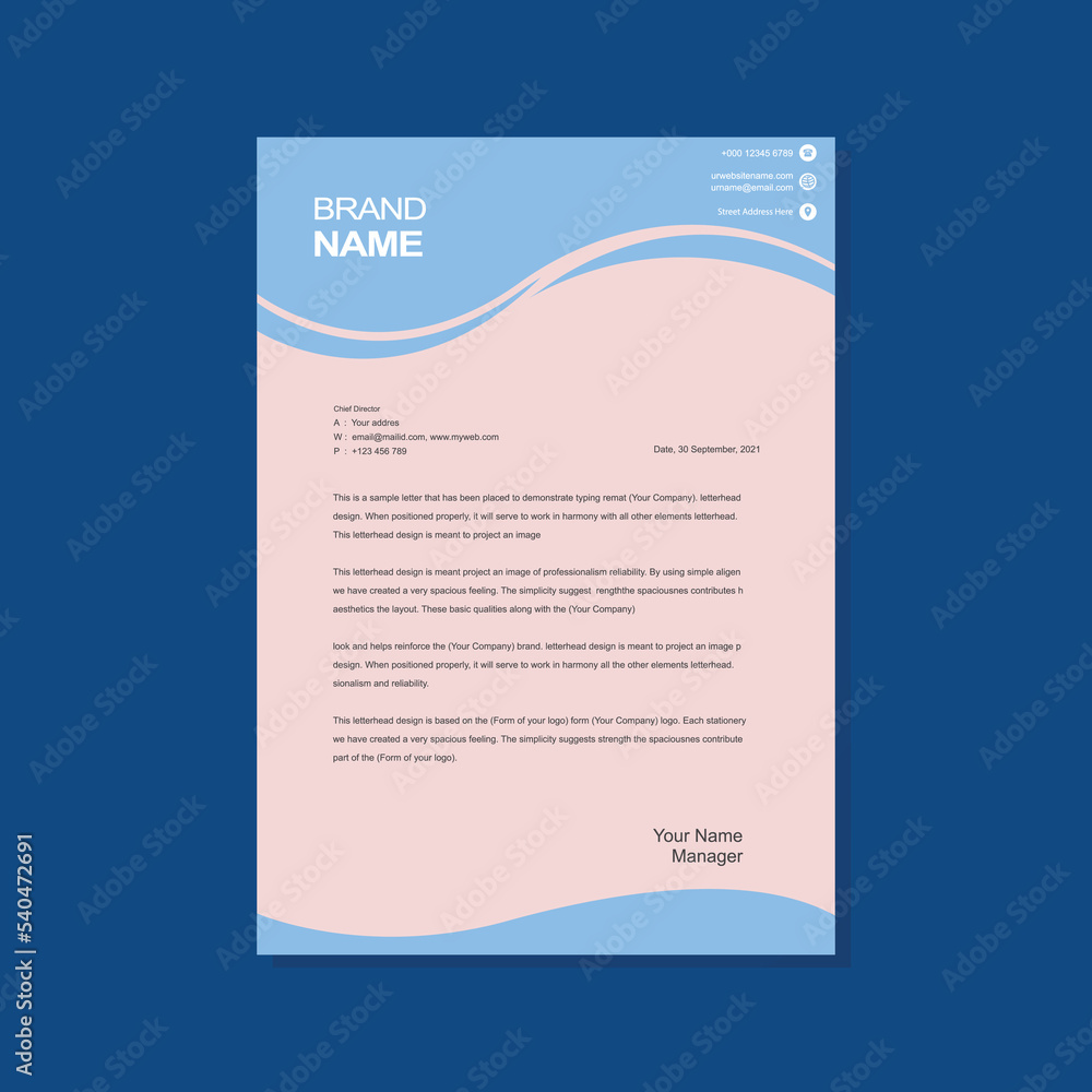 Modern cute letterhead design Modern cute letterhead design