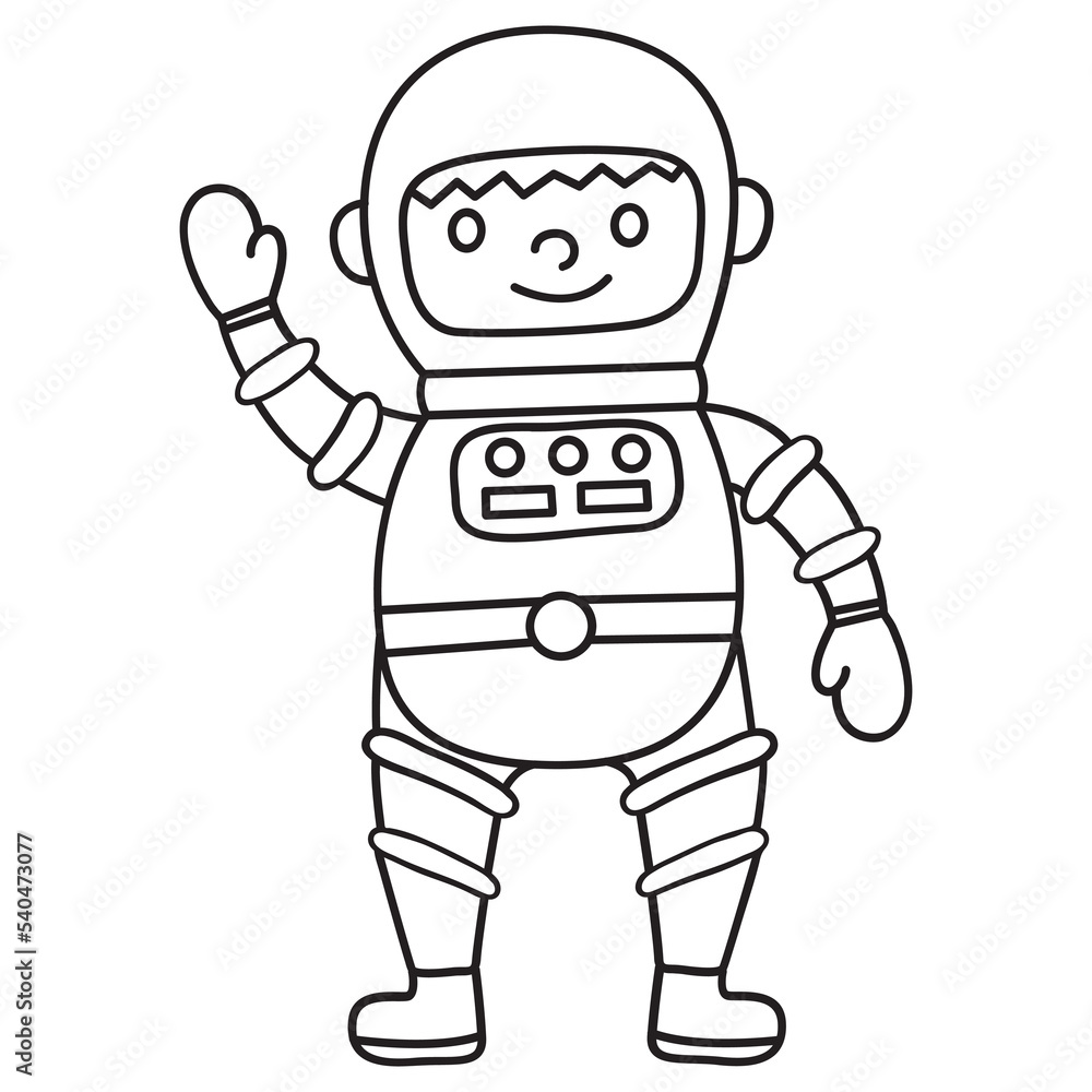 Astronaut. Hand drawn vector illustration.