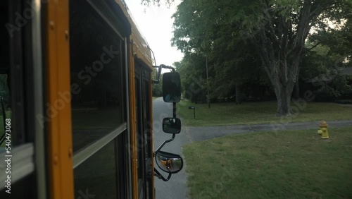 View out school bus window