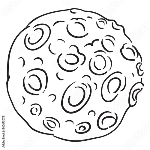 Asteroid. Hand drawn vector illustration.

