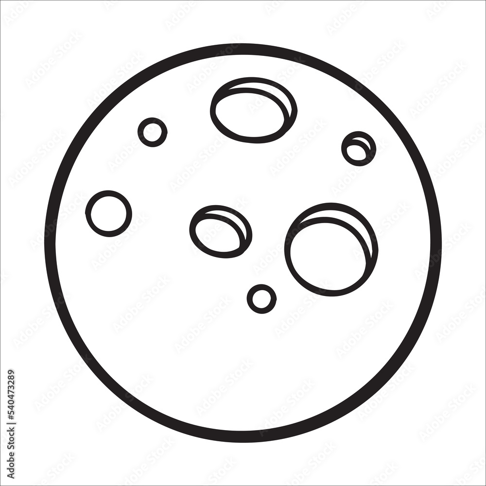 Moon. Hand drawn vector illustration. Moon. Hand drawn vector illustration.