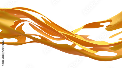 Fototapeta Naklejka Na Ścianę i Meble -  Abstract yellow shape, 3d render