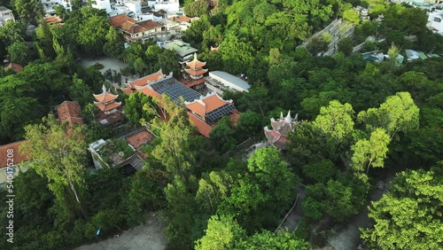 Aerial survey Long Son pagoda in Nha Trang, Vietnam photo