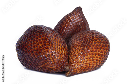 Salak or snake fruit isolated on white background with clipping path and full depth of field