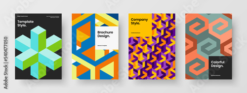 Simple brochure design vector concept set. Bright mosaic hexagons company cover illustration collection. Free Download Simple brochure design vector concept set. Bright mosaic hexagons company cover illustration collection. - GFXLoad
