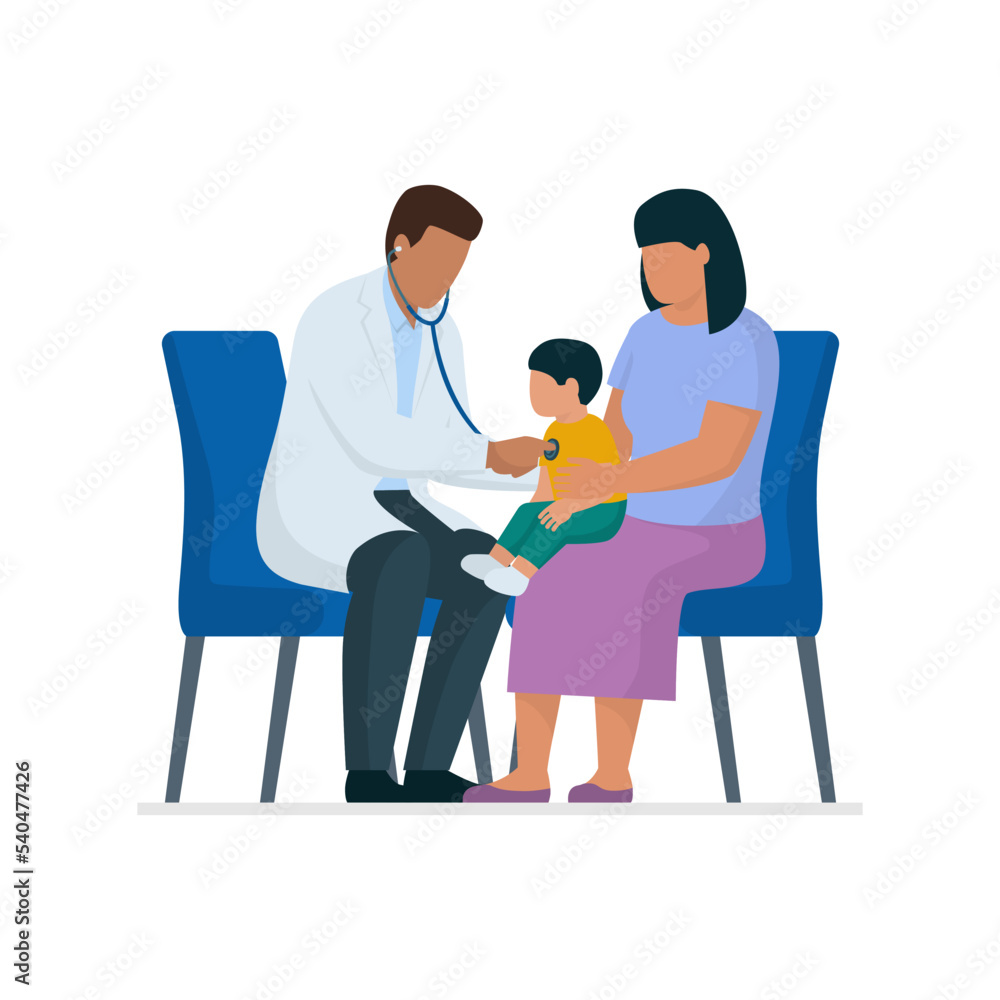 Professional pediatrician checking a child Professional pediatrician checking a child