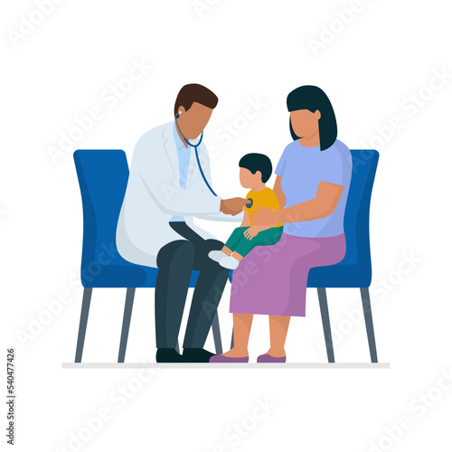 Professional pediatrician checking a child