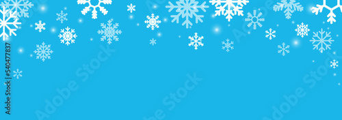 Blue vector snowfall background with snowflake icons. Vector EPS 10