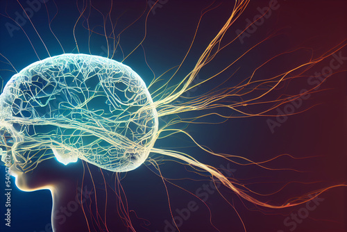 human brain technology background illustration.
