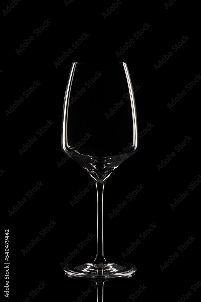 empty glass on a black background