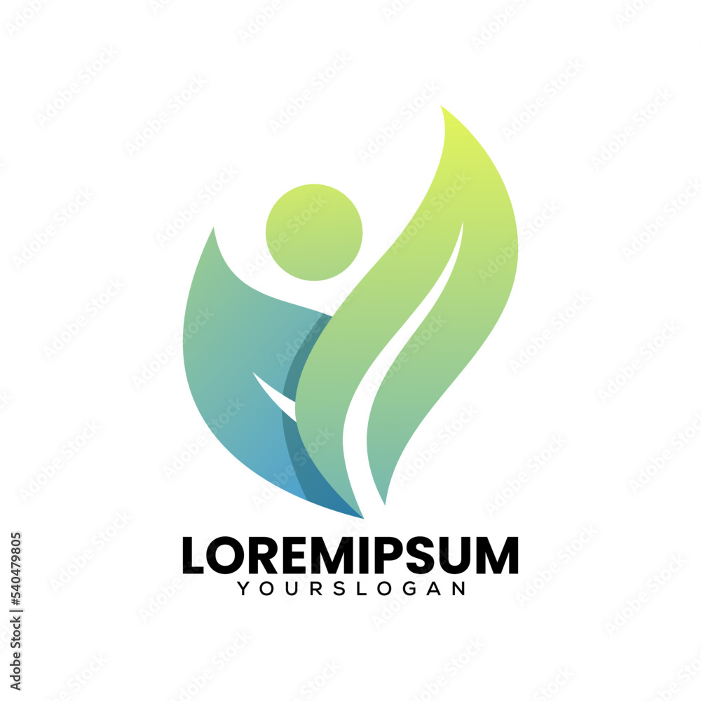 Fototapeta premium human leaf logo design template