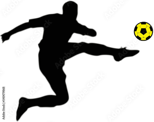 silhouette design of football players in action with transparent background