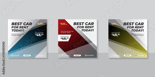 Rent a car banner for social media post template