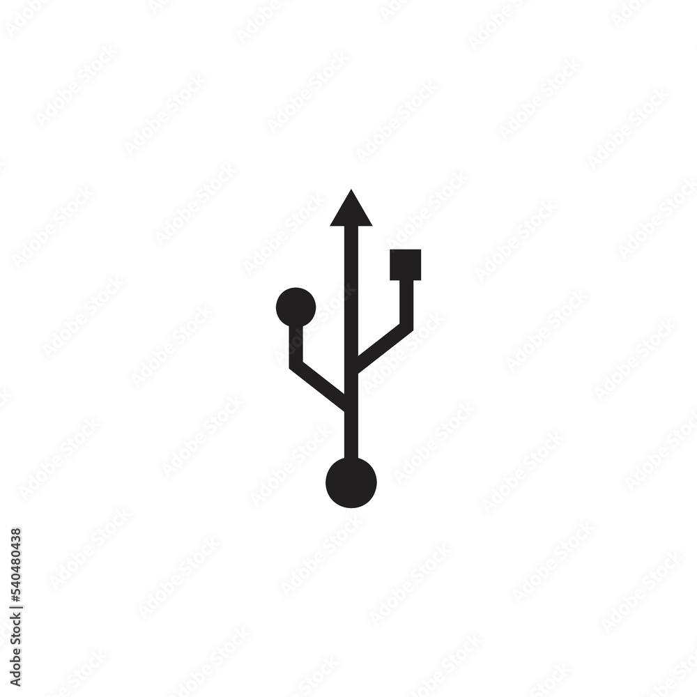 Universal Serial Bus sign symbol, vector illustration on white background. Universal Serial Bus sign symbol, vector illustration on white background.