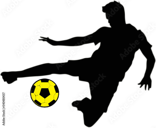silhouette design of football players in action with transparent background
