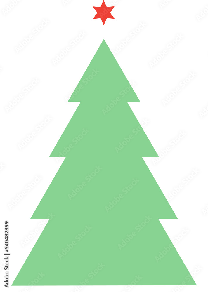 Christmas tree and christmas star isolated Christmas tree and christmas star isolated