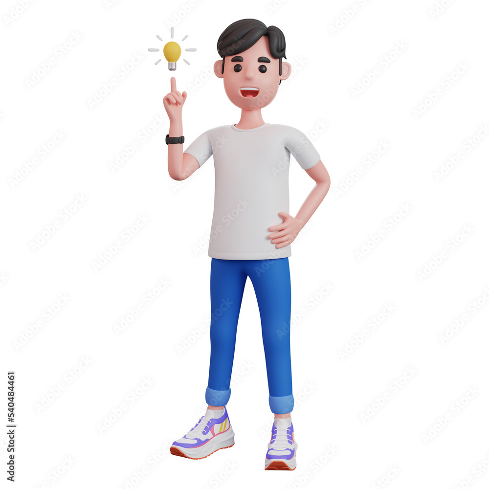 3d male character having an idea. 3d illustration. 3d male character having an idea. 3d illustration.