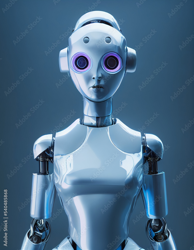 Robot woman, sci-fi android female artificial intelligence 3d style Robot woman, sci-fi android female artificial intelligence 3d style