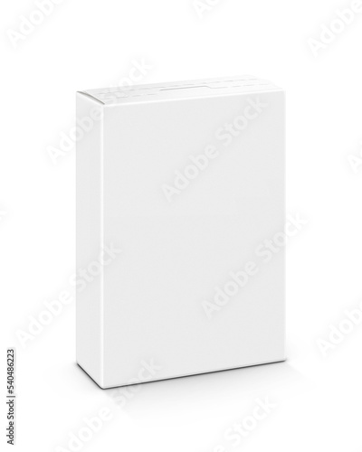 Blank packaging white paper cardboard box for food product design mock-up