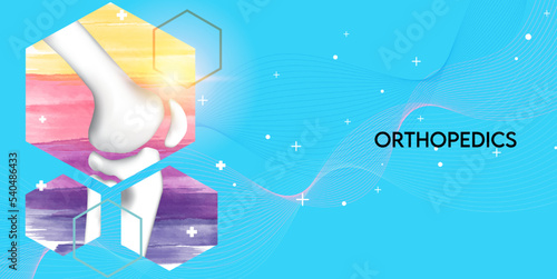 Abstract science medical orthopedics of knee and joint injury. The concept for hospital and research.