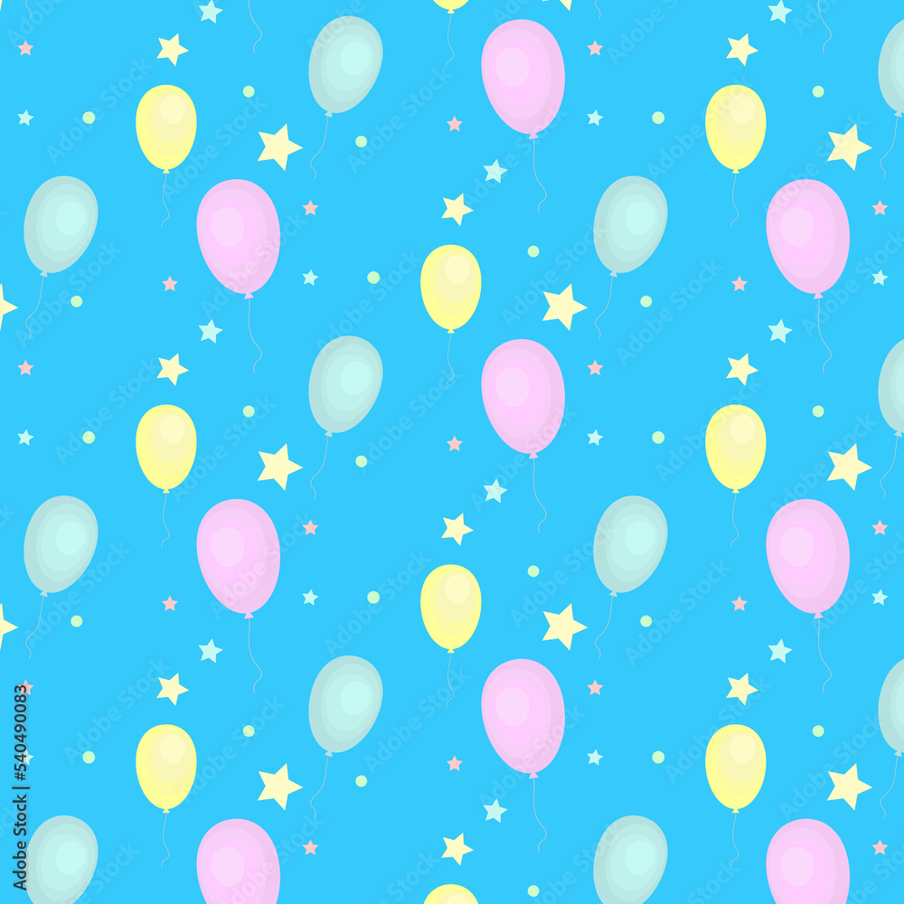 Pattern stars balloons colorful Pattern stars balloons colorful