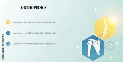Abstract science medical orthopedics of spine and shoulder injury. The concept for hospital and research.
