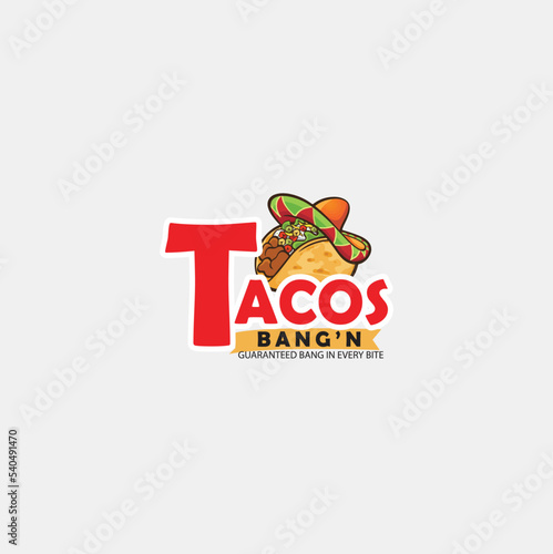 taco logo and font, badge object graphic illustration