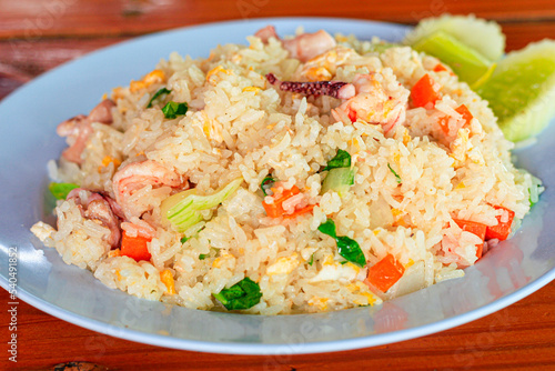 Shrimps and vegetables fried rice