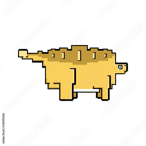 Euoplocephalus dinosaurs, Cute dinosaurs cartoon characters, Vector illustrations isolated.
