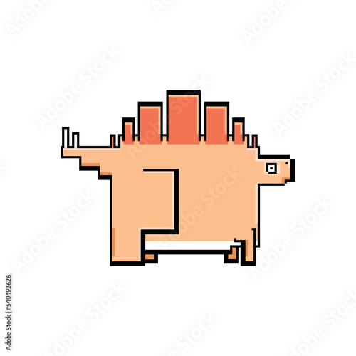 Stegosaurus dinosaurs, Cute dinosaurs cartoon characters, Vector illustrations isolated.