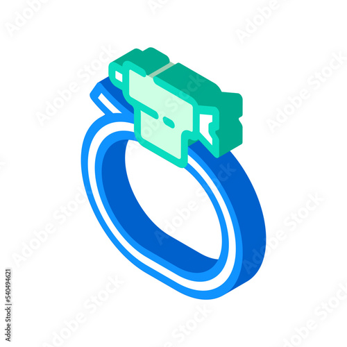 hose clamp isometric icon vector. hose clamp sign. isolated symbol illustration