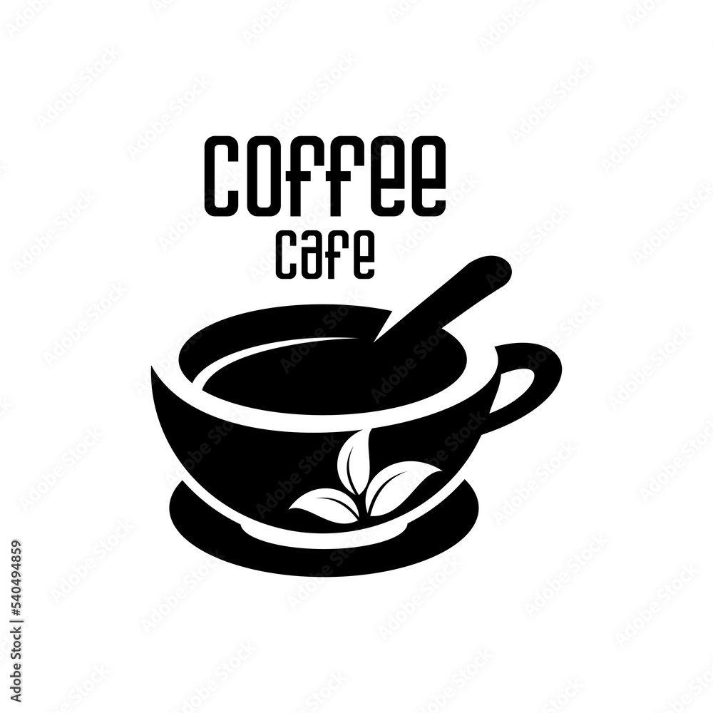 traditional black coffee cup logo vector traditional black coffee cup logo vector