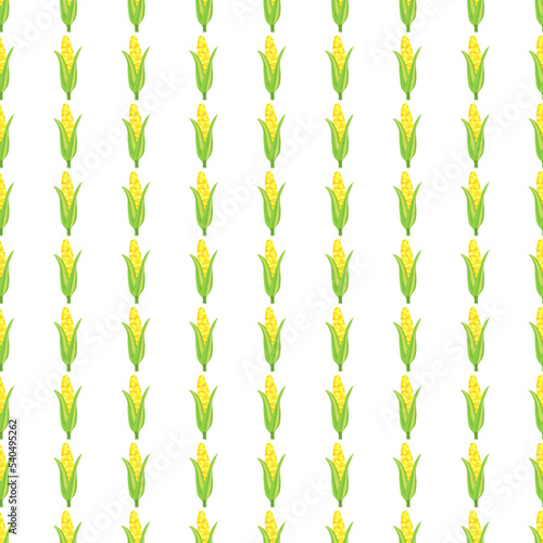 Corn plants seamless pattern. Corn cobs endless wallpaper.
