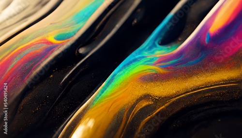 イラスト カラフル アート 流体 気体 流れ 抽象 曲線