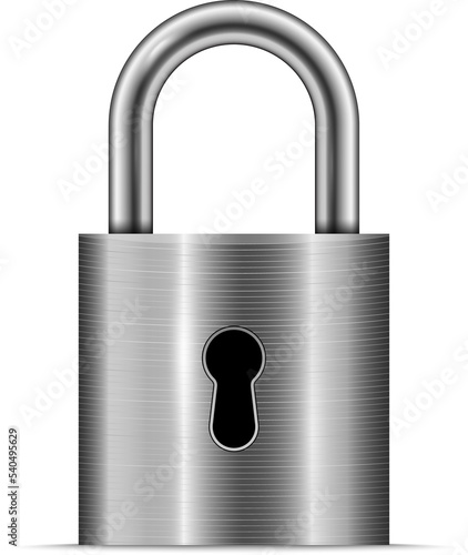 Silver locked and unlocked padlock photo