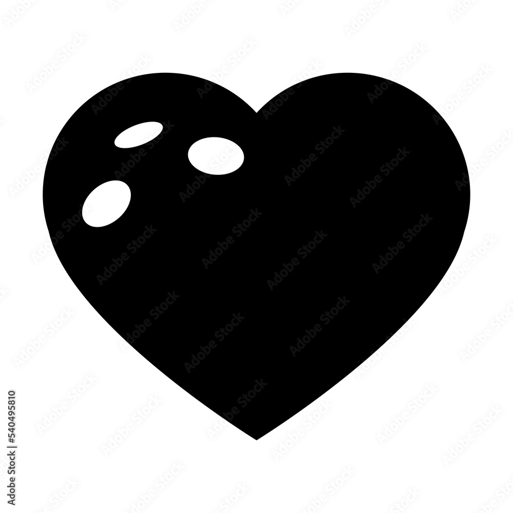 Bowling heart vector illustration. Love sport play. Black ball isolated object on white background Bowling heart vector illustration. Love sport play. Black ball isolated object on white background