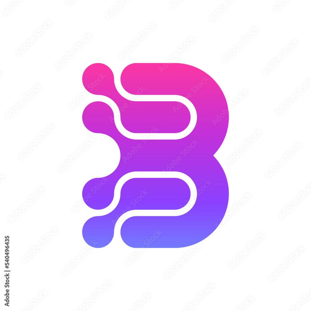 Letter B technology modern futuristic logo design Letter B technology modern futuristic logo design
