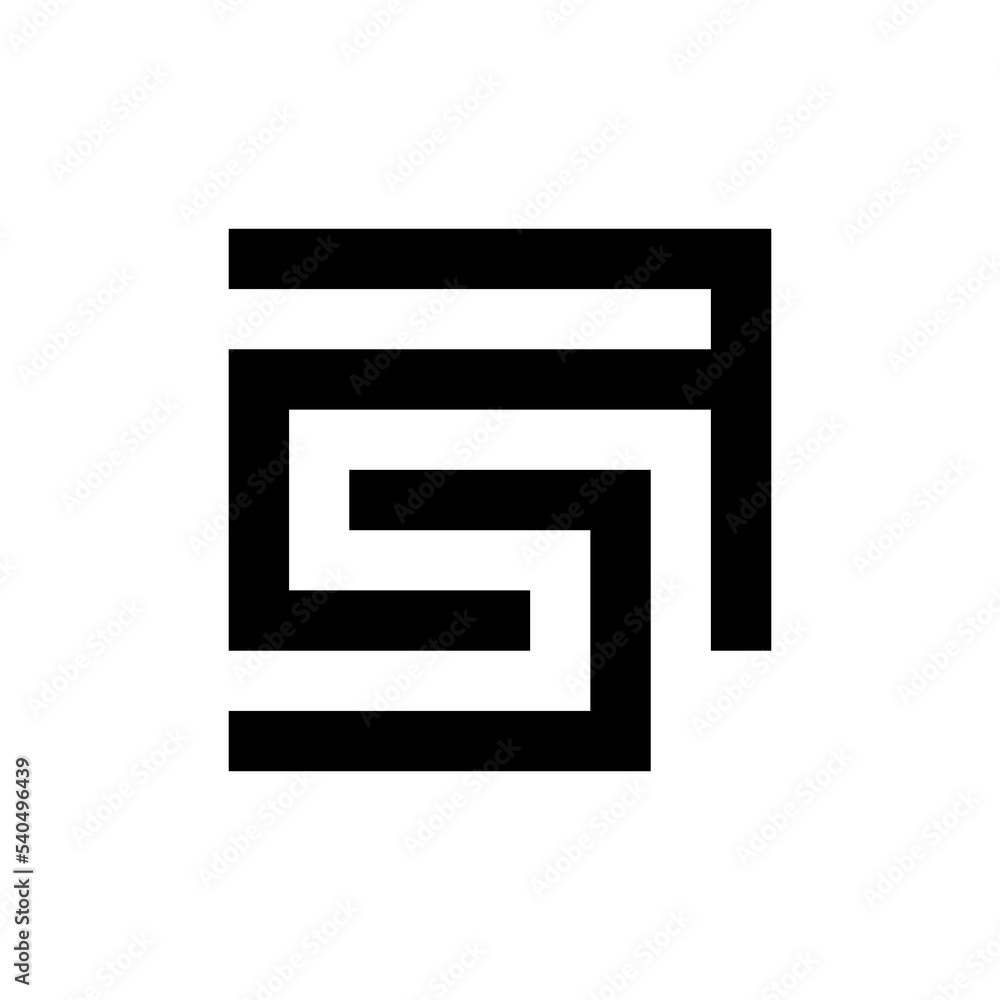 Letter AS or SA creative monogram logo design template