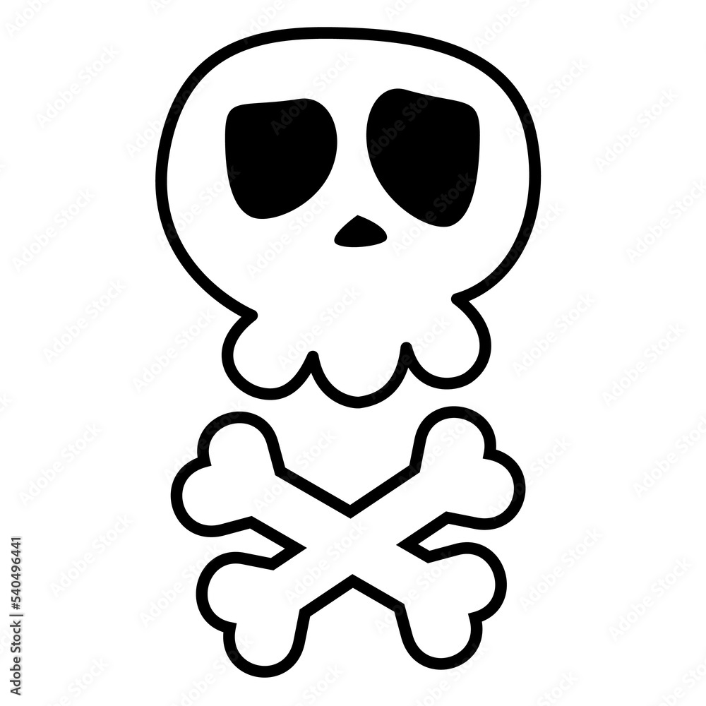Outline skull and bones icon Outline skull and bones icon