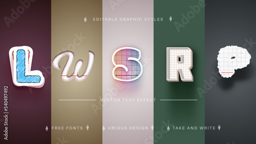 Set 5 Back To School Editable Text Effects, Font Styles