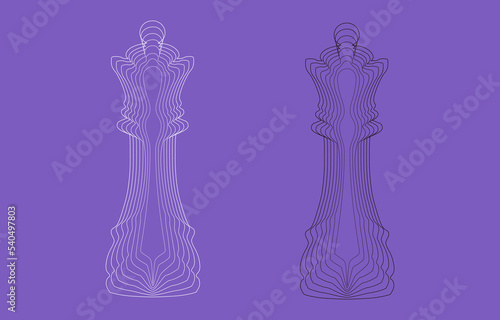 Vector chess pieces with the Queen Chess piece icon.