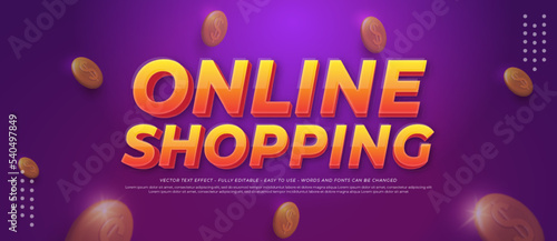 Three dimension text online shopping editable style effect template
