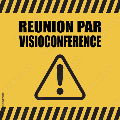 Logo réunion par visioconférence.
